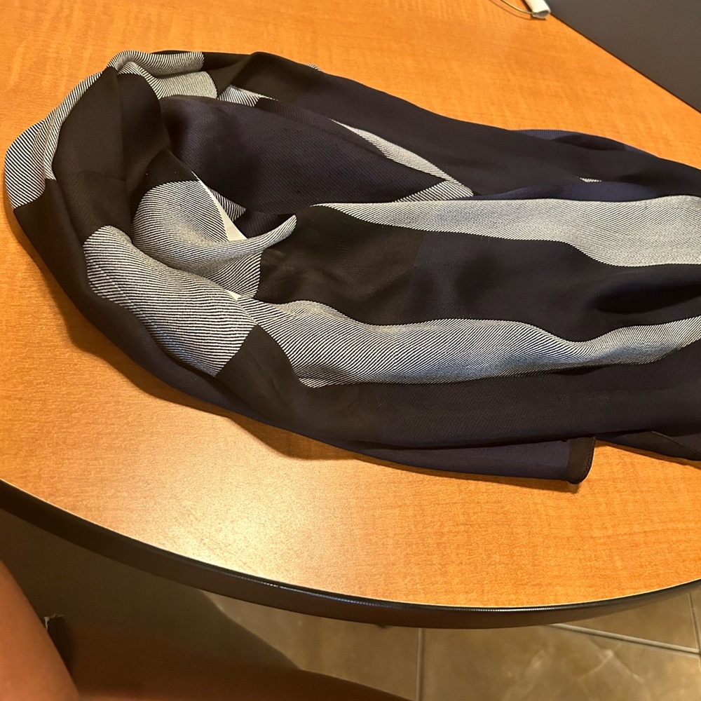 Navy Burberry Scarf . Completely Authentic - image 2